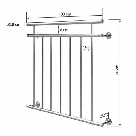 Francouzské zábradlí z nerezové oceli 90x100cm č.4