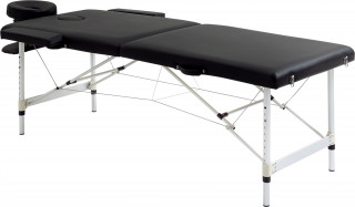 Skládací masážní stůl s potahem z imitace kůže | černý č.1