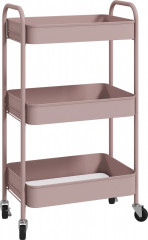 Servírovací vozík se 3 policemi 45 x 30,6 x 79 cm | růžový č.1
