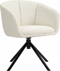 Židle s područkami ve lněném vzhledu | krémově bílá č.1