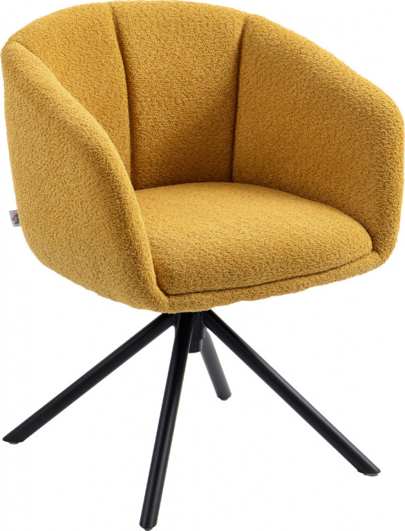 Židle s područkami ve lněném vzhledu | žlutá