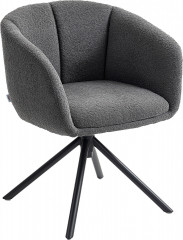 Židle s područkami ve lněném vzhledu | tmavě šedá č.1