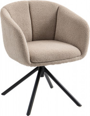 Židle s područkami ve lněném vzhledu | světle hnědá