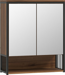 Zrcadlová skříňka do koupelny 56 x 20 x 65 cm | hnědá č.1