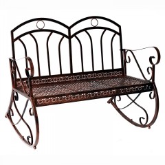 Záhradná hojdacia lavička kovová | antik bronz č.1