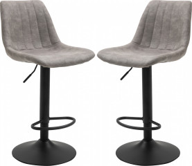 Barové židle 2 ks 43 x 46,5 x 89-110 cm | šedé č.1