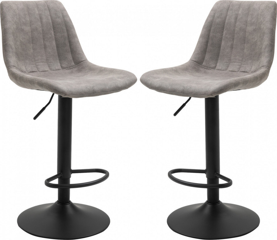 Barové židle 2 ks 43 x 46,5 x 89-110 cm | šedé