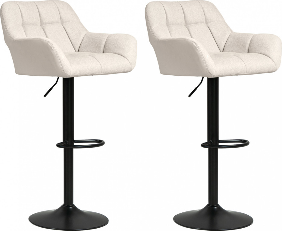 Barové židle 2 ks 57,5x52,5x93-114 cm | krémové