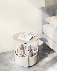 Kulatý konferenční stolek s košíčkem Ø 45 cm | krémově bílý Kulatý konferenční stolek s košíčkem Ø 45 cm | krémově bílý