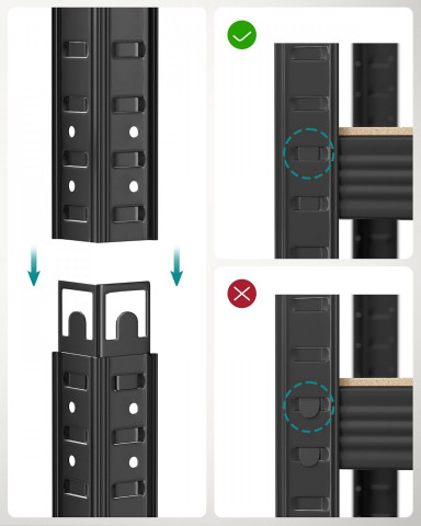 Nastavitelný pětipatrový regál sada 2ks 180 x 90 x 40 cm | černý č.7
