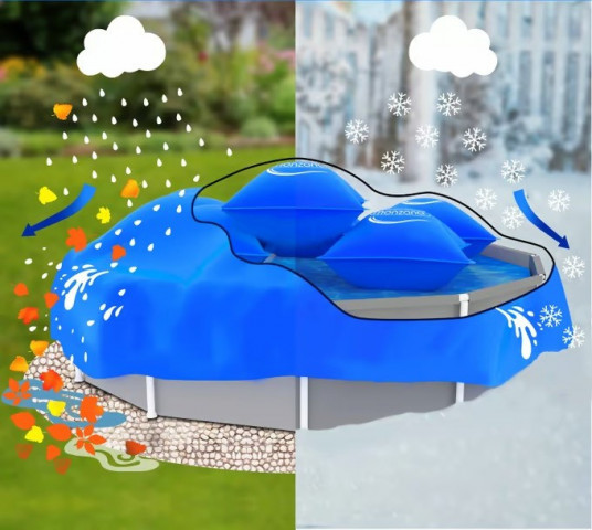 Sada 2 bazénových polštářů modrá 120x120cm č.4