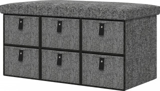 Botník se 6 boxy 76,5 x 38 x 38 cm | tmavě šedý č.1