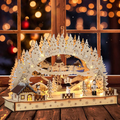 Vánoční LED dekorace - zimní vesnice č.1