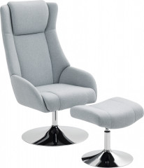 Polohovací TV křeslo s taburetem | šedé č.1