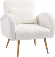 Čalouněné moderní křeslo | krémově bílé č.1