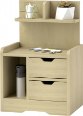 Noční stolek se 2 zásuvkami 40 x 30 x 60 cm | přírodní č.1
