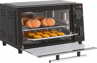 Mini trouba s pečicím plechem a grilovacím roštem | černá č.1