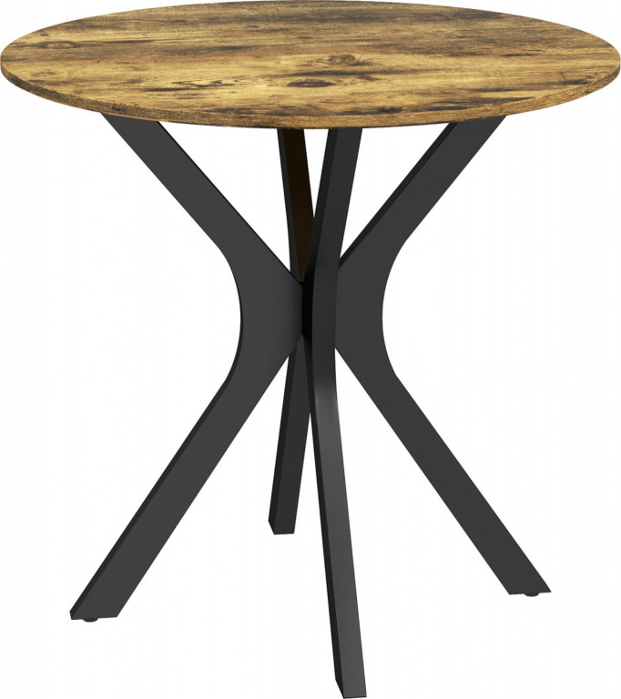 Moderní jídelní stůl pro 2 osoby, průměr 78 cm | rustikálně hnědý