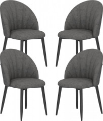 Sametové jídelní židle, 4 kusy | tmavě šedé č.2