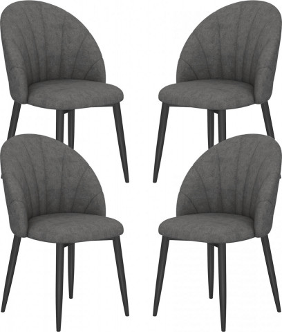 Sametové jídelní židle, 4 kusy | tmavě šedé č.2