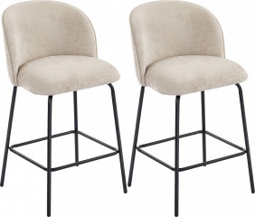 Barové židle v žinylkovém vzhledu, 2 kusy | béžové č.1