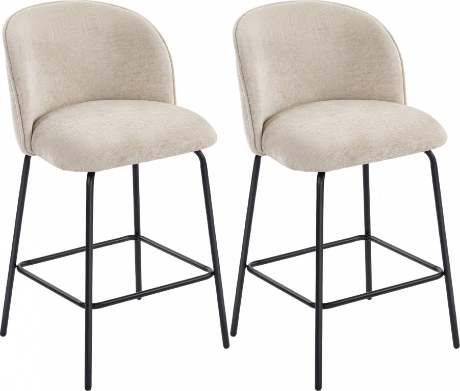Barové židle v žinylkovém vzhledu, 2 kusy | béžové