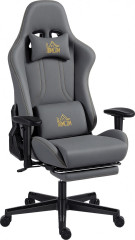 Ergonomická semišová židle pro hráče s bederním polštářem | tmavě šedá č.1