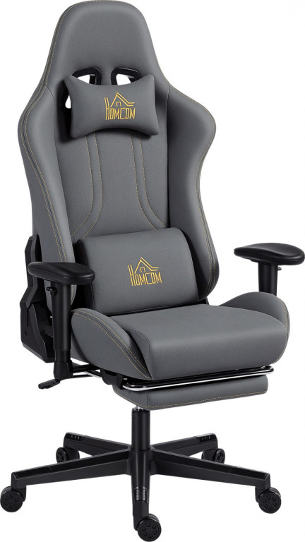 Ergonomická semišová židle pro hráče s bederním polštářem | tmavě šedá