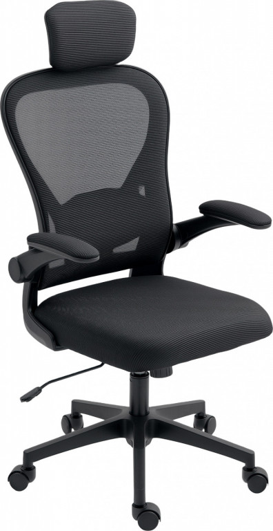 Ergonomická kancelářská židle se sklápěcími područkami | černá