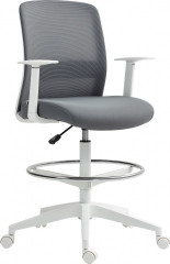 Ergonomická kancelářská židle s područkami a kroužkem na nohy | šedá č.1