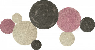 Nástěnný kovový obraz s unikátním designem | bronzová + oranžová