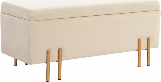 Čalouněná lavice s úložným prostorem 100 x 40 x 42 cm | béžová