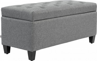 Čalouněná lavice s úložným prostorem 100 x 40 x 44 cm | světle šedá č.1