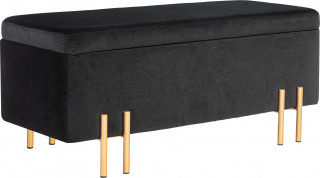 Čalouněná lavice s úložným prostorem 100 x 40 x 42 cm | černá č.1