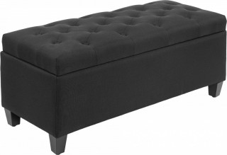 Čalouněná lavice s úložným prostorem 100 x 40 x 44 cm | černá č.1