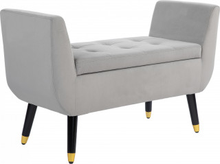 Čalouněná lavice s úložným prostorem 107 x 42 x 65 cm | světle šedá č.1