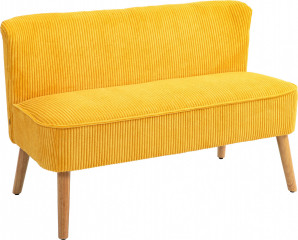 Čalouněná pohovka s manšestrovým vzhledem 117 x 56,5 x 77 cm | žlutá č.1