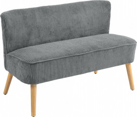 Čalouněná pohovka s manšestrovým vzhledem 117 x 56,5 x 77 cm | šedá č.1