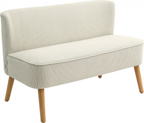 Čalouněná pohovka s manšestrovým vzhledem 117 x 56,5 x 77 cm | krémově bílá č.1