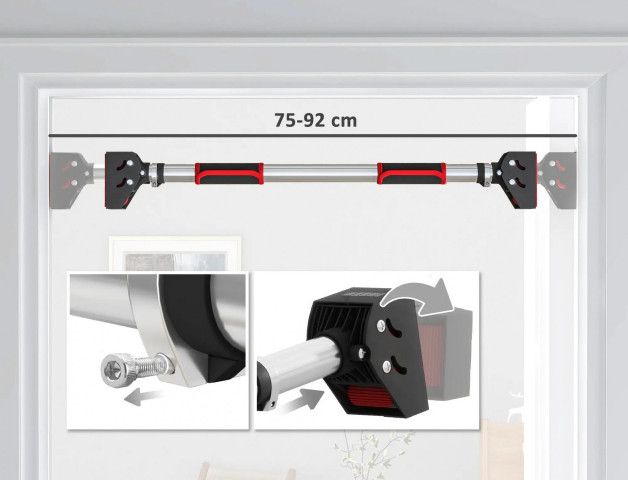 Posilovací tyč 7x10x75-92cm | černá+ červená č.4