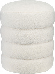 Kulatá čalouněná stolička, průměr 40 cm | krémově bílá č.1