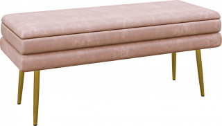 Čalouněná lavice se sametovým vzhledem 79,5 x 37,5 x 43 cm | růžová č.1