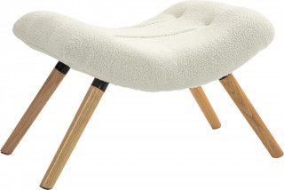 Podnožka s látkou Berber fleece 67 x 45 x 38 cm | krémově bílá č.1