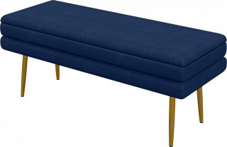 Čalouněná lavice se sametovým vzhledem 79,5 x 37,5 x 43 cm | modrá č.1