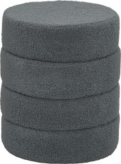 Kulatá čalouněná stolička, průměr 40 cm | tmavě šedá č.1