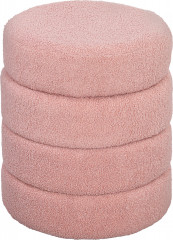 Kulatá čalouněná stolička, průměr 40 cm | růžová