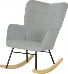 Houpací křeslo se sametovým potahem | světle šedé č.1