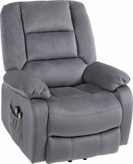 Polohovací masážní televizní křeslo Ruda | tmavě šedé č.1