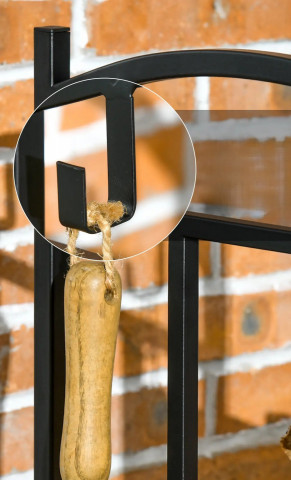 Stojan na palivové dřevo 46 x 32 x 126 cm | černý č.4