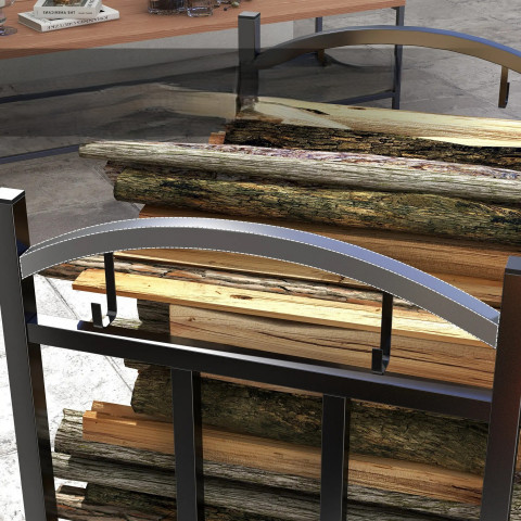 Stojan na palivové dřevo 46 x 32 x 126 cm | černý č.5